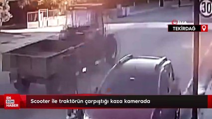 Tekirdağ'da dönüş yapan scooter traktöre çarptı