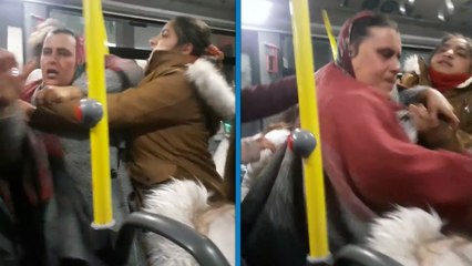 Ankara'da belediye otobüsünde 'sen şöföre karışamazsın' kavgası kamerada