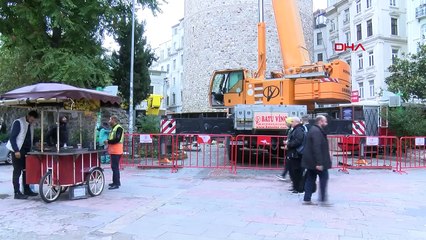 GALATA KULESİ'NDEKİ RESTORASYON; 270 KİLOLUK ALEM 4 PARÇA OLARAK İNDİRİLECEK
