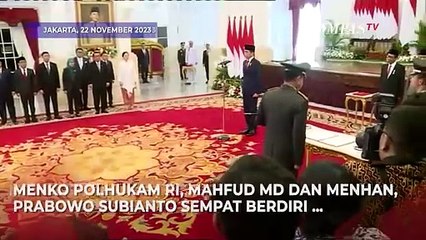 Potret Mahfud dan Prabowo Berdampingan Jadi Saksi di Pelantikan Panglima TNI Jenderal Agus Subiyanto