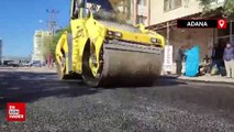 Adana'da 5 yıl sonra dökülen asfaltı oynayarak kutladılar