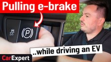 Pulling the emergency brake (handbrake) in an EV - what happens is surprising!