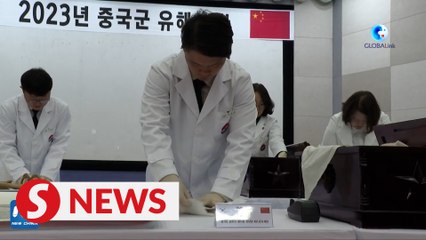 Remains of 25 Chinese soldiers killed in Korean War casketed in S. Korea