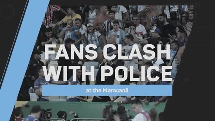 Fans clash with police before Brazil vs Argentina