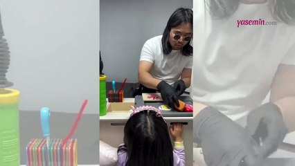 Çocuklarıyla akşam etkinliği yapan babanın görüntüleri gülümsetti!