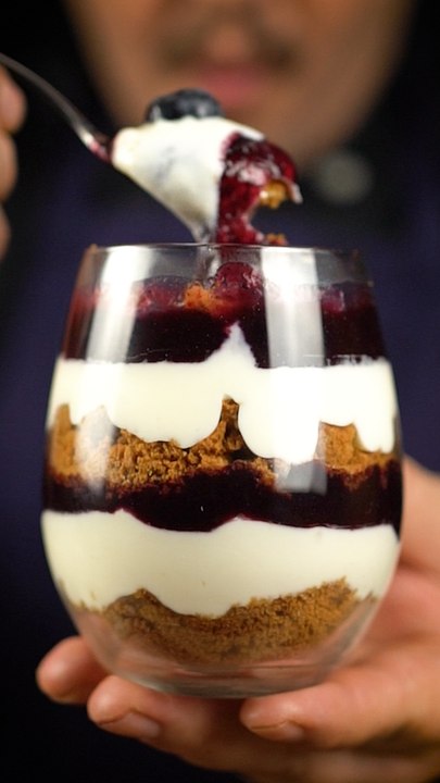 Recette de verrine de fromage blanc aux myrtilles ! #Dailyfood #cuisine #recette