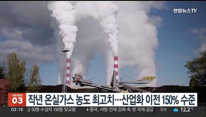 작년 온실가스 농도 최고치…산업화 이전 150% 수준