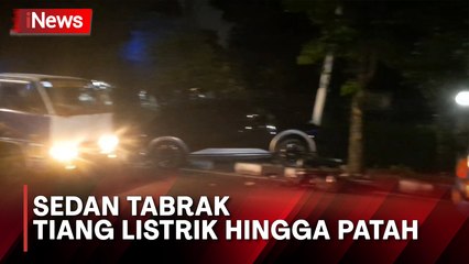 Sedan Tabrak Tiang Lampu Jalan di Kebayoran Lama, Sopir Diduga Mabuk