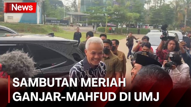 Ganjar - Mahfud Tiba di UMJ, Mahasiswa Antusias Foto Bareng
