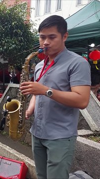 Frank Sinatra - Fly Me to the Moon saxophone cover by Nikko Basbas Ibasan at Session Road, Baguio