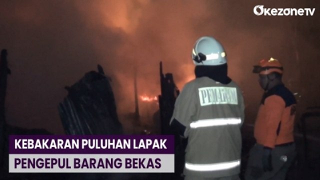 Puluhan Lapak Pengepul Barang Bekas Terbakar Hebat di Cengkareng