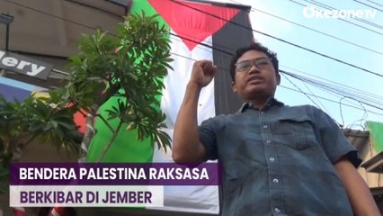 Viral! Pemilik Galeri Lukis di Jember Pasang Bendera Palestina Raksasa