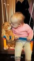 Cats and children have a good relationship | Beautifull Bond | Cute Cat Videos #shorts