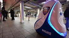 NY: NYPD K5 Security Robot In Times Square Subway
