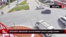 Sakarya'da sürücülerin dikkatsizlik ve kural ihlalleri sonucu yaptığı kazalar