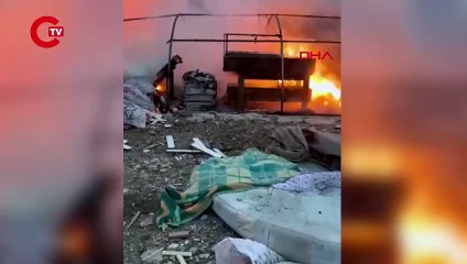 Hatay’da depremzedelerin kurduğu 5 çadır yangında kül oldu