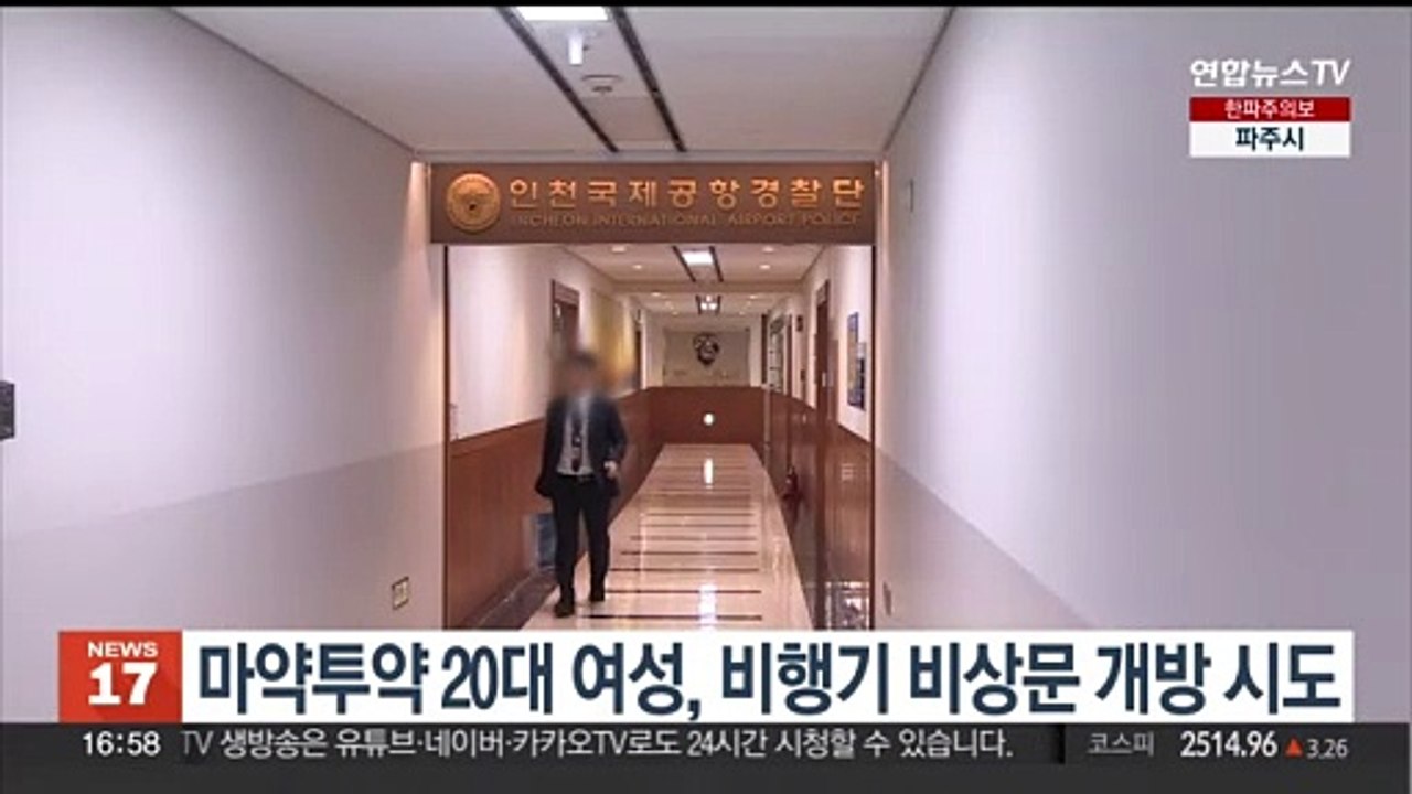 마약 취한 20대 여성, 운항 중 여객기 비상문 개방 시도