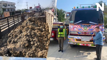 ล่าระทึก ตร.ทล.สกัดจับรถบรรทุกน้ำหนักเกิน พยายามหนีหวิดชนเจ้าหน้าที่