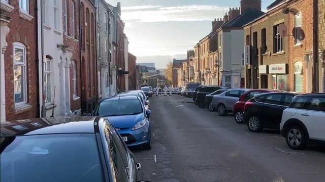 Police and forensics on scene in Northampton street