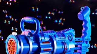 Gatling Bubble Gun Machine Children'S Automatic Electric Bubble Machine Porous Light Music