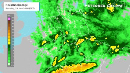 Wintereinbruch ab Freitag! In Deutschland erwarten wir ab 300 bis 400 m recht viel Neuschnee für die aktuelle Jahreszeit!