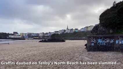 Vandals slammed for 'desecrating' one of Tenby's most picturesque seaside spots