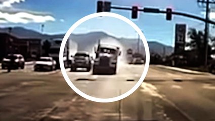 Runaway semi-truck narrowly swerves driver in 33-vehicle crash