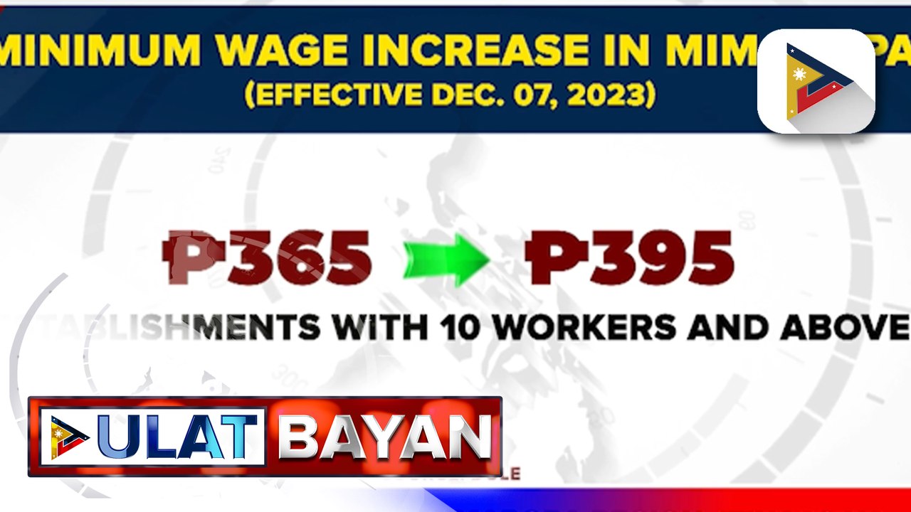Minimum wage sa Mimaropa, itinaas na video Dailymotion