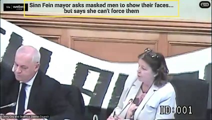 Palestine protestors - including some with a banner likening Israel to the Nazis - invade Londonderry council meeting, November 22, 2023