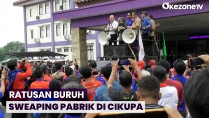 Ratusan Massa Sweaping Pabrik Ajak Buruh Demo Kenaikan UMK di Cikupa