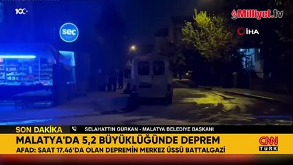 Malatya'da 5.2 büyüklüğünde deprem