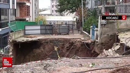Kocaeli'de istinat duvarı çöktü: 4 bina boşaltıldı