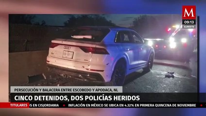 Cinco detenidos tras persecución y balacera en Libramiento Noroeste en Escobedo, NL
