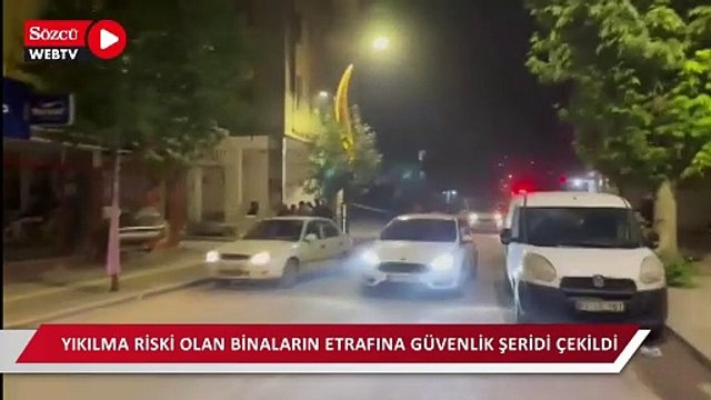 Yıkılma riski olan binalara AFAD ekipleri güvenlik önlemi aldı