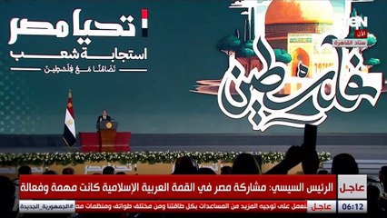 السيسي: لا تهجير للفلسطينيين من قطاع غزة إلى مصر وده خط أحمر بالنسبة لينا