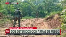 Aprehenden a dos personas en Villa Tunari en posesión de armas de fuego, droga y dinero