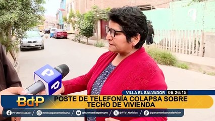 VES: colapso de poste de telefonía sobre vivienda deja dos familias afectadas