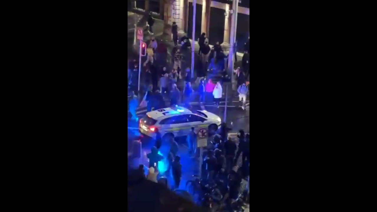 BREAKING: Demonstrators clash with police on the street where a mass stabbing took place Dublin