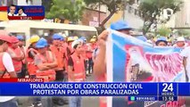 Protesta en Miraflores: Trabajadores exigen solución ante la paralización de obras