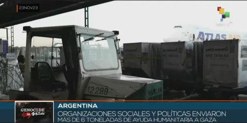 Gobierno de Argentina envió seis toneladas de ayuda humanitaria a los excluidos en Palestina