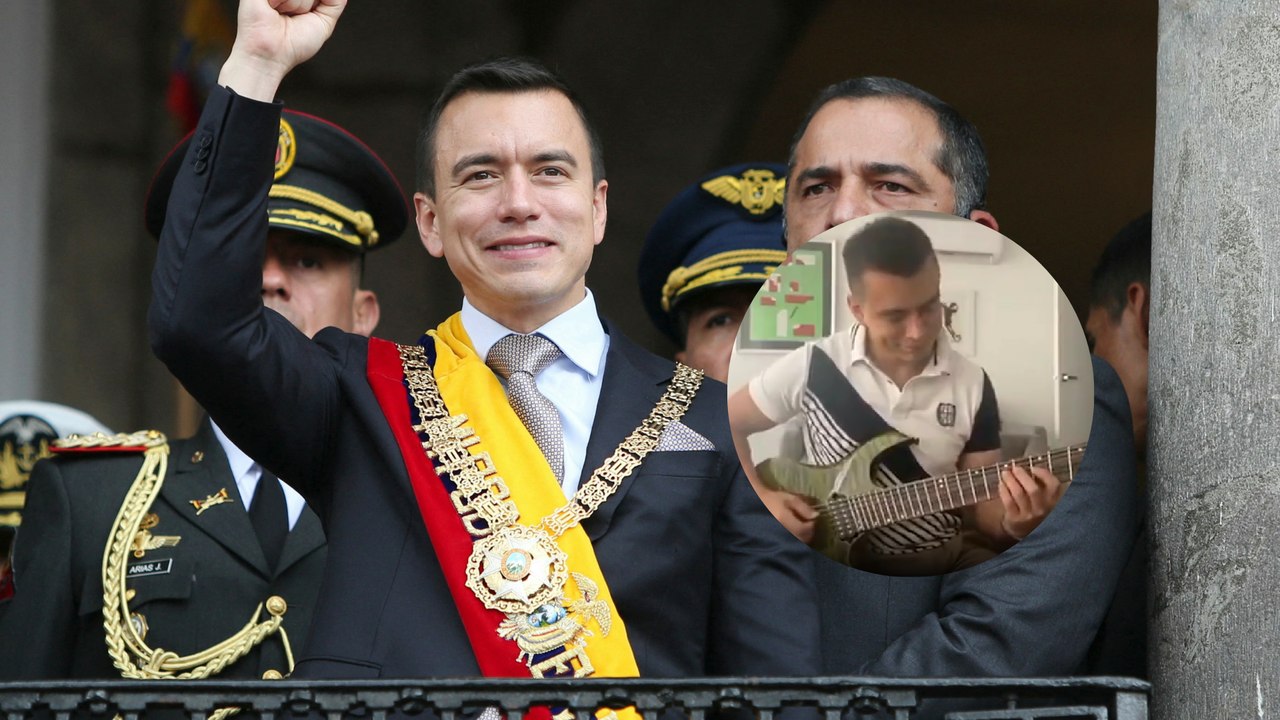 La otra faceta de Daniel Noboa: el nuevo mandatario de Ecuador toca la guitarra e hizo recordar a un expresidente colombiano