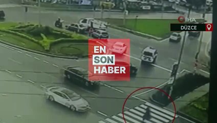 Düzce'de otomobilin çarptığı kadın yaralandı