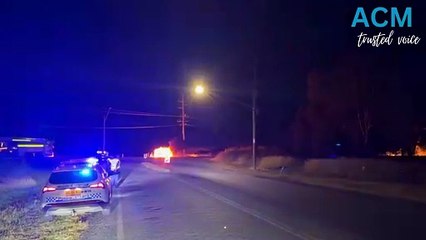 Car crashes, goes up in flames