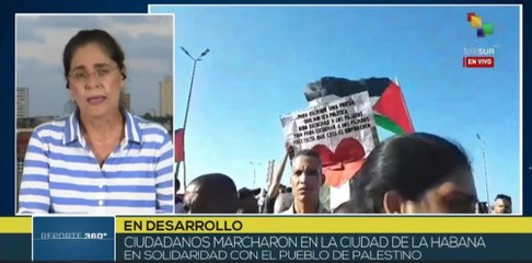 Cuba: Ciudadanos marcharon en solidaridad con el pueblo palestino