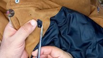 How to fix a burn in a thick fabric jacket.