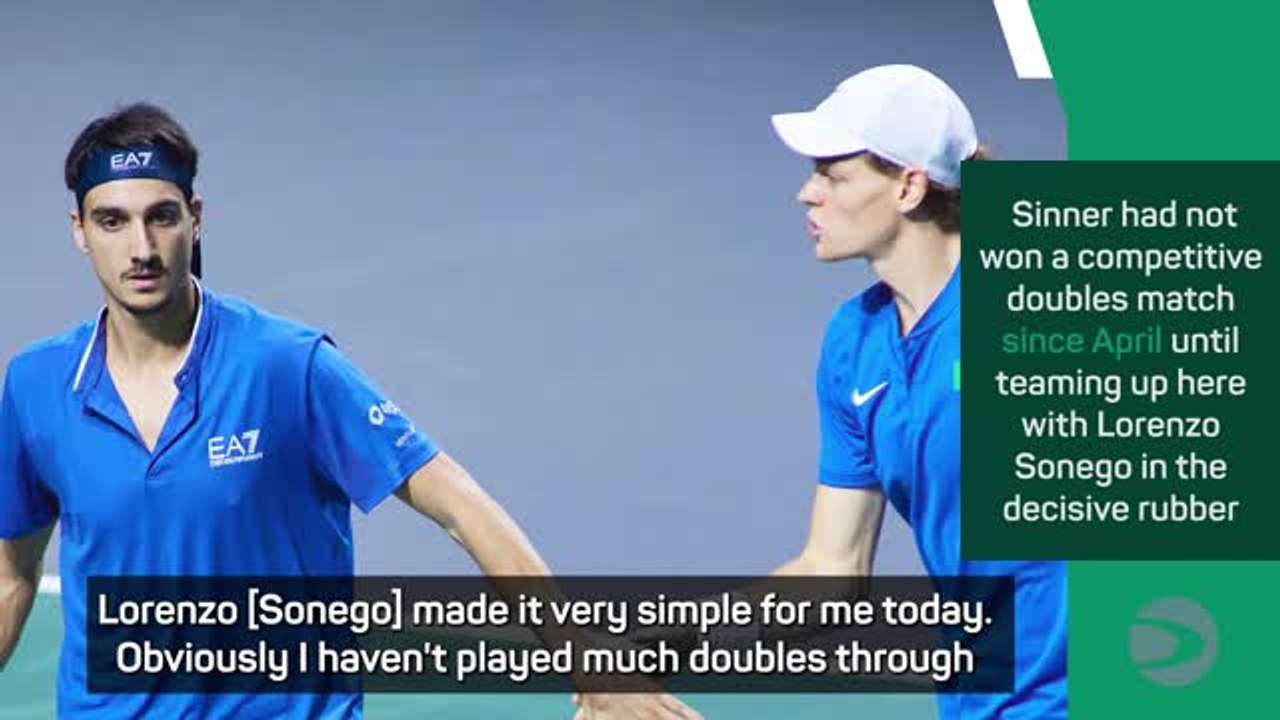 Sinner thanks Sonego for helping send Italy into Davis Cup last four