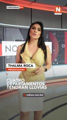 Cuatro departamentos tendrán lluvias y tormentas eléctricas este viernes y sábado