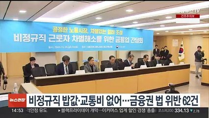 비정규직 밥값·교통비 없어…금융권 법 위반 62건