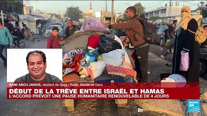 Début de la trêve entre Israël et le Hamas : "On est contents que cette boucherie s'arrête" durant 4 jours, témoigne un habitant de Gaza