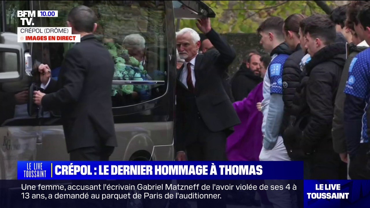 Obsèques de Thomas: l'arrivée du corbillard au monastère de Saint-Donat-sur-l’Herbasse